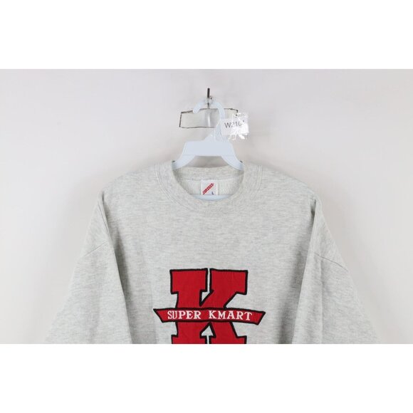 Vintage 90s Streetwear Mens Large Spell Out Super K Mart Crewneck Sweatshirt USA - Picture 2 of 16